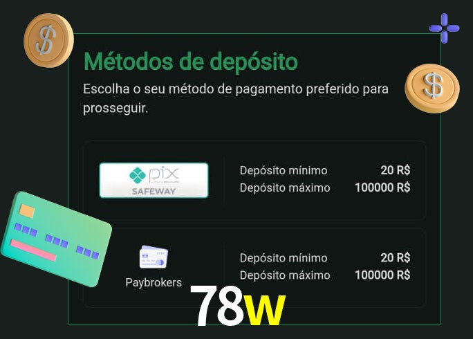 O cassino 78w oferece uma grande variedade de métodos de pagamento